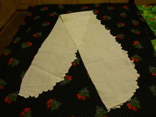 Bande tissus blanc brodé - blanc,