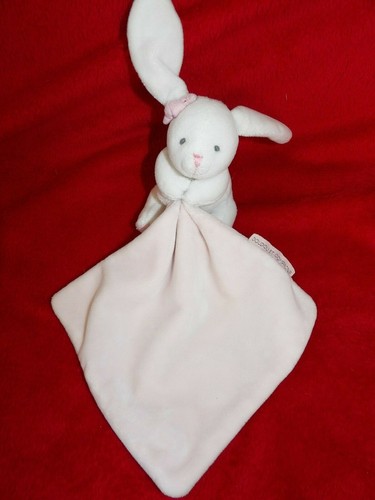 Doudou lapin blanc mouchoir - doudou,