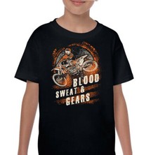 T-Shirt Motocross Enfant Blood Sweat And Gears Funny Moto Dirt Bike Garçon