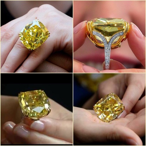 Bague diamant jaune 100 - diamant,