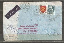 lot  7315 --ENVELOPPE RETOUR DES USA  --2 scan