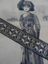 LZ SUBLIME GALON  NOIR  FIL D'ARGENT   CHARLES MATHIEU 30MM vendu au mètre