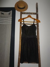 URBAN M 36 38 ROBE BUSTIER BRETELLE DENTELLE NOIR JUPE TUNIQUE TOP CHEMISE VESTE