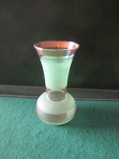 VASE  VERRE  GRANITE  VERT  et OR  ANNEES  50