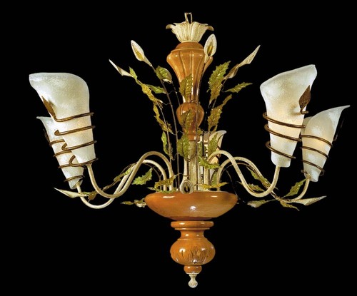 Lustre fer forgé bois 5 - et,