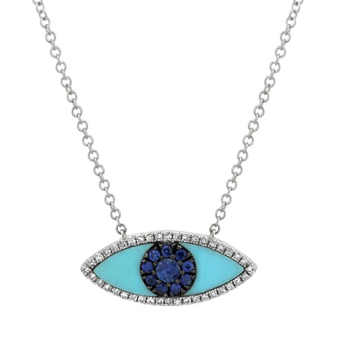 14k blanc mauvais oeil - 14k,