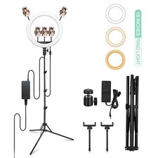 LR150 Kit 18'' LED Lumière Anneau Bi-Color Ring Light 18 Pouces Réglable Lumi...