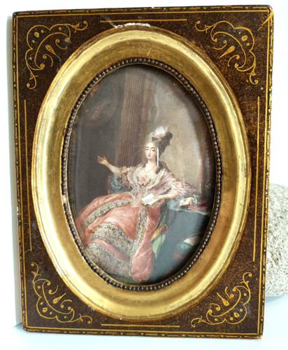 Ancien tableau portrait - tableau, femme