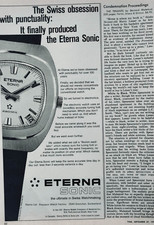 ETERNA SONIC vintage Print Ad !! " ELECTRONIC WATCH "