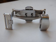 POUR BRACELET 18 mm TRIPLE BOUCLE DEPLOYANTE "PAPILLON" 16 mm ACIER A POUSSOIRS 