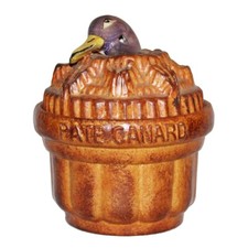 Ancienne petite terrine trompe l'oeil Pâté de Canard Faucon Rouen de G. Dreyfus