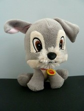 Y1- DOUDOU PELUCHE DISNEY CHIEN LE CLOCHARD belle et...GRIS ROUGE HT 14cm TTBE