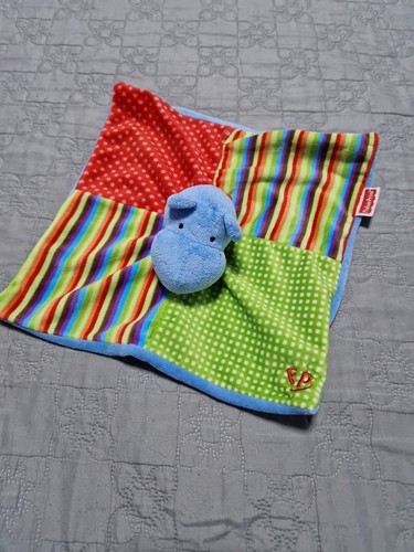 Doudou plat hippopotame - , bleu