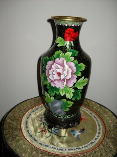 Cloisonne vase bronze emaux - bronze,