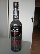 bouteille vide clan campbell 70cl edition limité couleur jeans noir  pas abîmé 