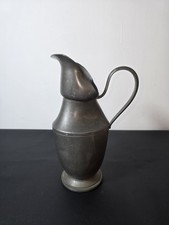 Pichet ancien en étain métal patiné déco vintage rustique – 26 cm