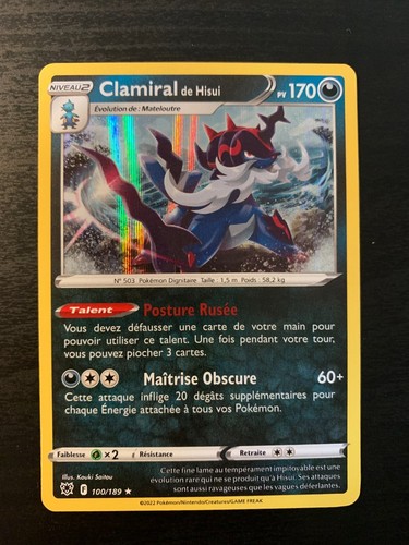 Carte pokémon holo clamiral - holo,