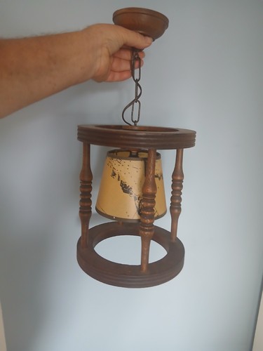 Lustre lumières bois - lustre, en