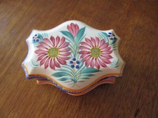 BONBONNIERE    FAIENCE   HB  HENRIOT  QUIMPER FLEURS