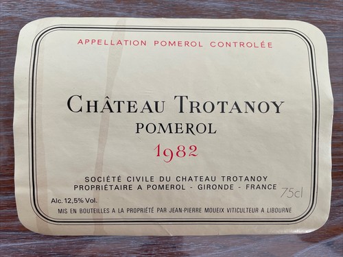 étiquette trotanoy 1982 75 - Étiquette,