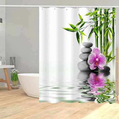Rideau douche motif - rideau, bambou