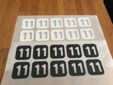 NUMERO 11 - 10 PATCHS FLOCAGES POUR MAILLOT SHORT SURVÊTEMENT CHAUSSETTES