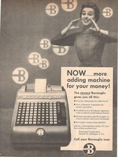 Machine À Calculer Burroughs Annonce Originale 1954
