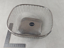 Ancienne corbeille à fruit / panier à pain carré, en acier inoxydable, Alessi