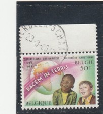 L7029 BELGIQUE TIMBRE Y&T N° 1360 de 1966 " Globe terrestre et Enfant " Oblitéré