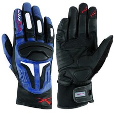 Gants Eté Sport Cuir Souple Doublure Moto Motard Touring Piste A-Pro Bleu