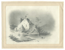 Paysage animé -   Dessin ancien