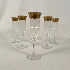 Moser à Karlsbad . Suite de six flutes à champagne, modèle Splendide