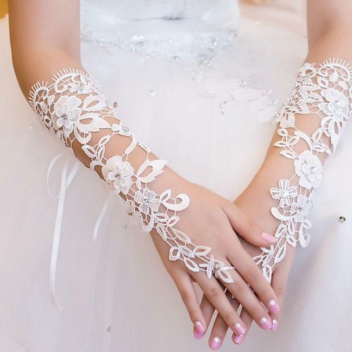 Gants mitaines dentelle - gants,