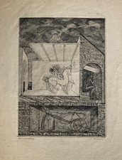 Roger Vieillard gravure originale signée art abstrait surréaliste abstract art