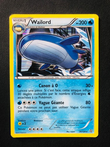 Carte pokémon wailord - wailord, 26/124