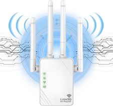 OOOUSE WLAN Repeater 1200Mbit/s Dual Band 5GHz/2.4GHz WiFi Extender AP/Router
