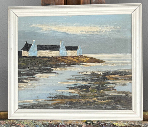 Painting n243 oil cardboard - painting,
