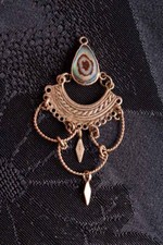 Pendentif Vintage Abalone En Argent 925 Boho Hippie Filigrane
