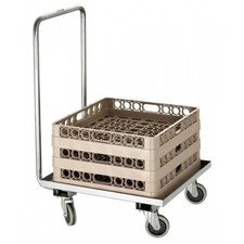 Chariot pour paniers vaisselle 120 Kg max, en acier au nickel-chrome, à monter