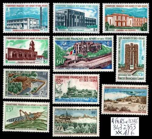 Afars issas timbres n - :,