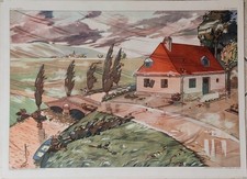 Vintage Affiche pédagogique géographie météo tempête beau temps ROSSIGNOL 9-10