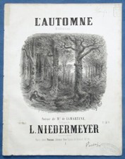 ALPHONSE DE LAMARTINE PARTITION L'AUTOMNE LOUIS NIEDERMEYER 1854 GUSTAVE DORÉ