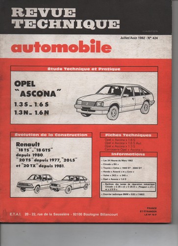Revue technique auto rta - auto, opel