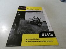 Prospectus brochure   tracteur  LANZ D 2416 BULLDOG 24 cv en Français