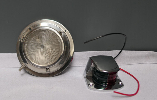Plafonnier bateau inox - , feu