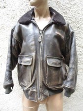 BLOUSON PILOTE CUIR AVIREX JACKET TYPE G-1 US NAVY USN  / VINTAGE ANNEES 90