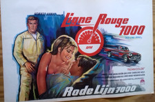BELGIAN ORIGINAL MOVIE POSTER - LIGNE ROUGE 7000 (JAMES CAAN) BOLIDES
