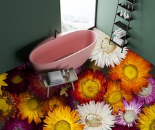 Chrysanthème jaune 3D 1566 sol peinture murale indécise image papier peint famille Allemagne