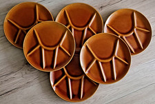 Lot de 6 assiettes à raclette/Assiettes fondue/Assiettes divisées/Made in France