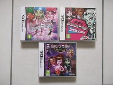 MONSTER HIGH : COURSE DE ROLLERS +  LYCÉE D'ENFER + 13 SOUHAITS  - Lot 3 jeux DS